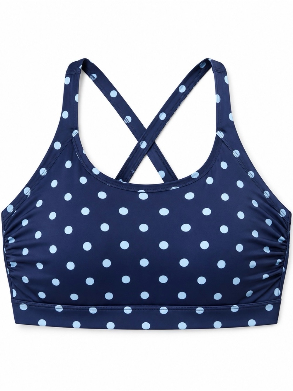 LANDSEND Women’s Plus Scoopneck X-Back Sports Bra Bikini Top Modest Swimsuit Top